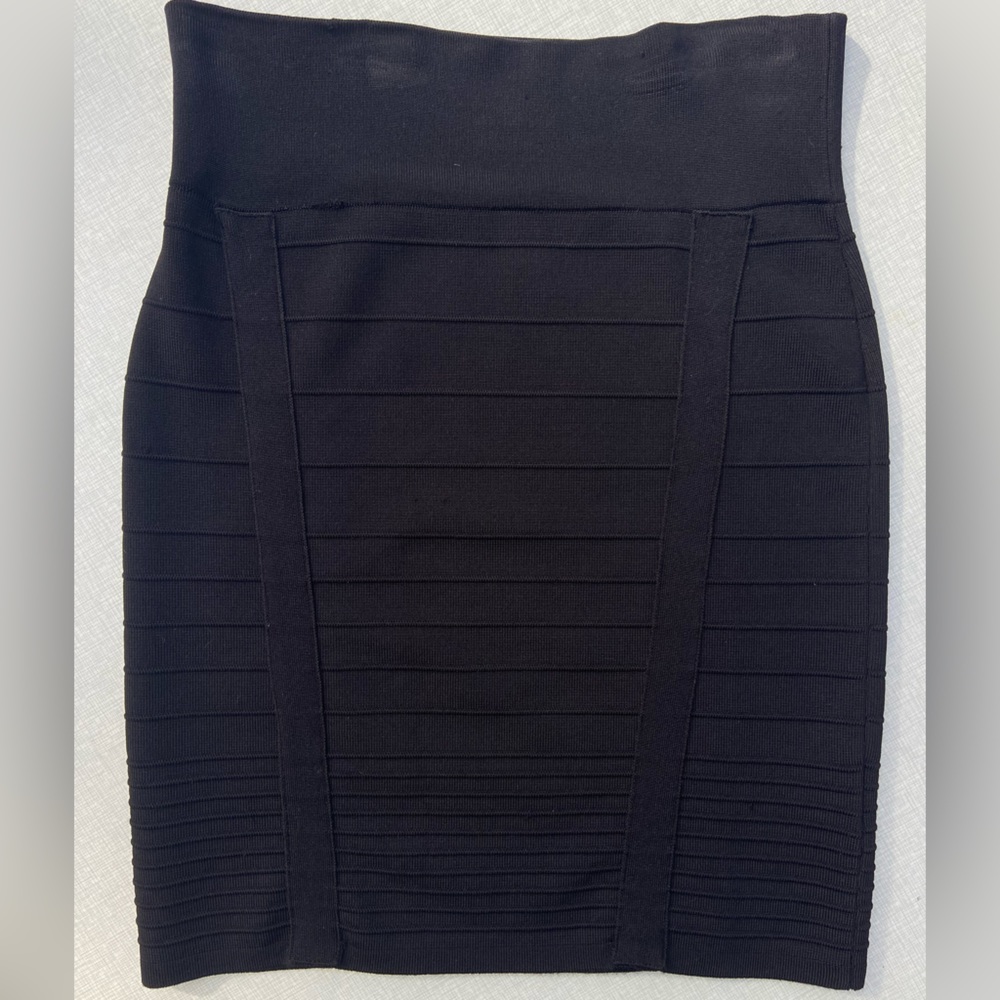 high waisted black bodycon mini skirt - small